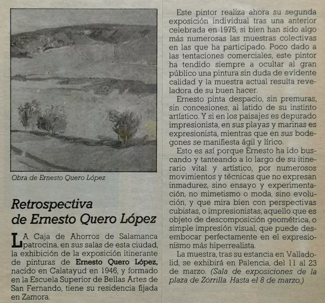 Ernesto Quero -  Exposición Caja Zamora (1989) 