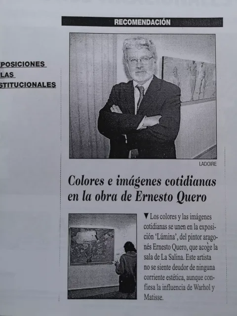 Ernesto Quero -  Exposición Lumina, en La Salina (2000) 